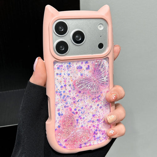 Glitter Drip Glue Butterfly Cover For iPhone