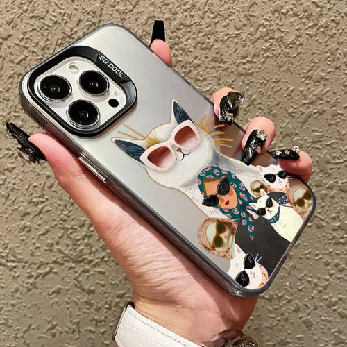 Cartoon Cute Cat Headscarf Women Phone Case For iPhone