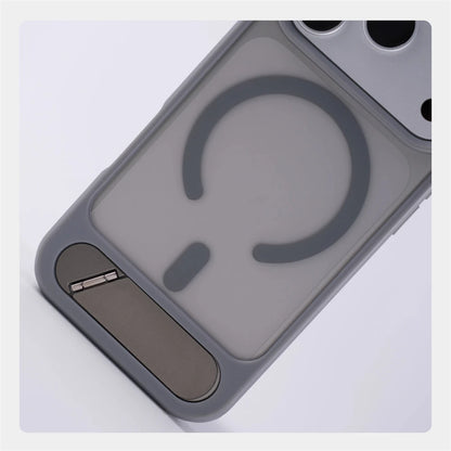 Matte Translucent MagSafe iPhone Case, Metal Holder Bumper