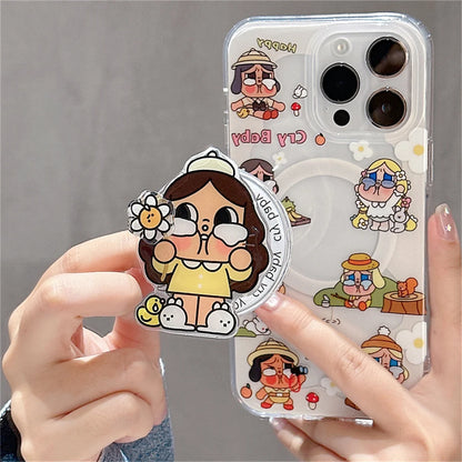 Kawaii Cartoon Cry Girl Magnetic Phone Case For iPhone