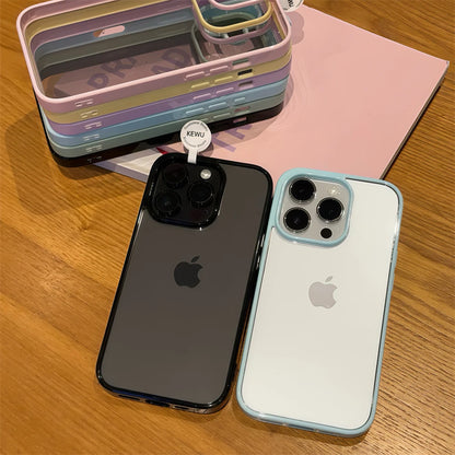 Luxury Clear Candy Color Case For iPhone Clear Acrylic Bumper Protection Cases Cover