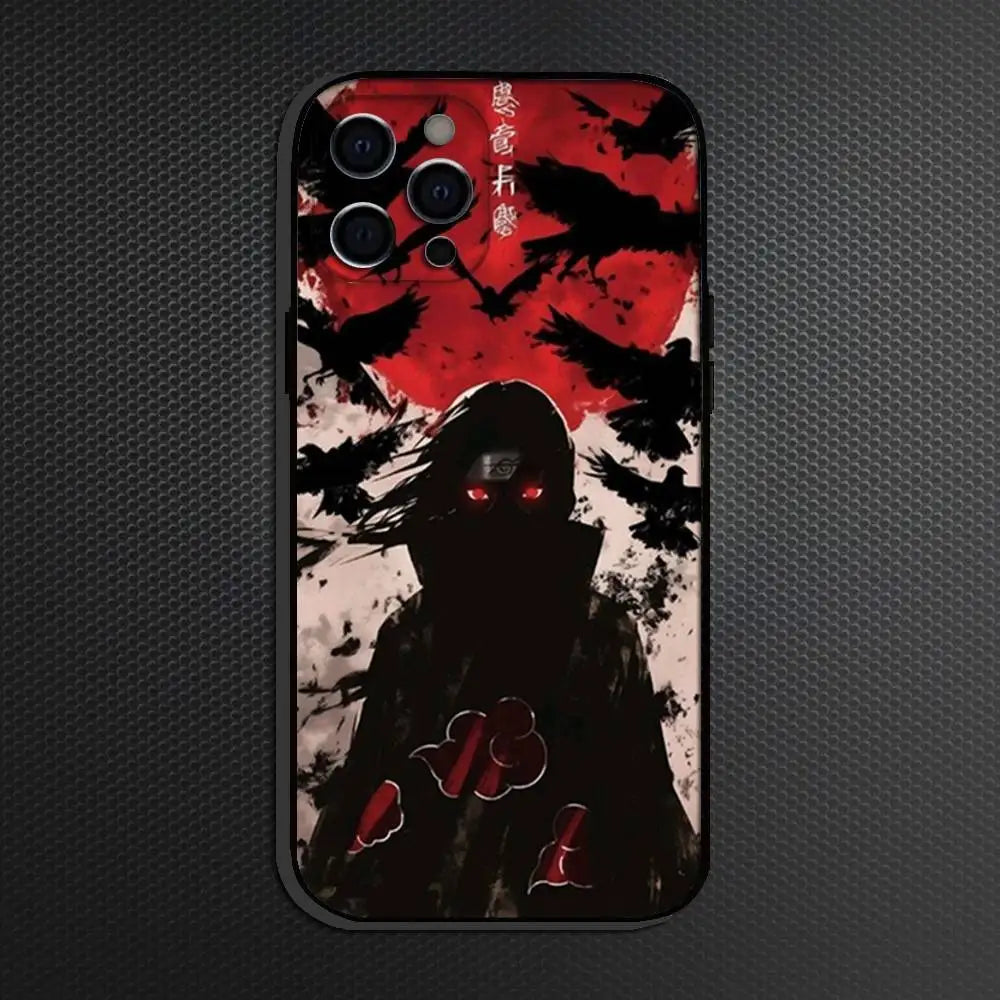 Anim Itachi Uchiha Phone Case For iPhone Soft Silicone Black Cover