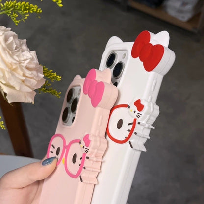 Glasses Cat For iPhone Silicone Soft Cover Case