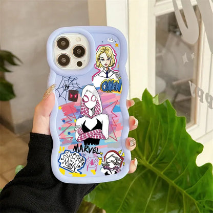 Spider Gwen Spiderman Miles Morales Candy Color Phone Case For iPhone