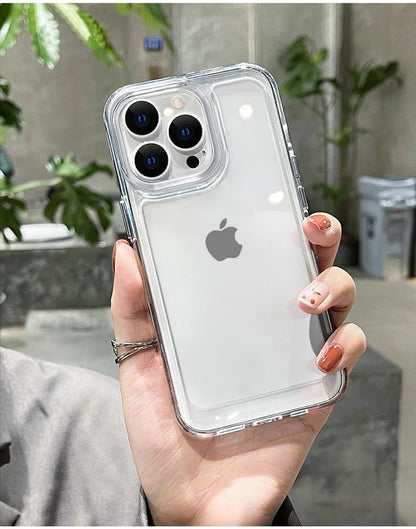 Luxury Silicone Transparent Shockproof Armo Case For iPhone Clear Protection Cover