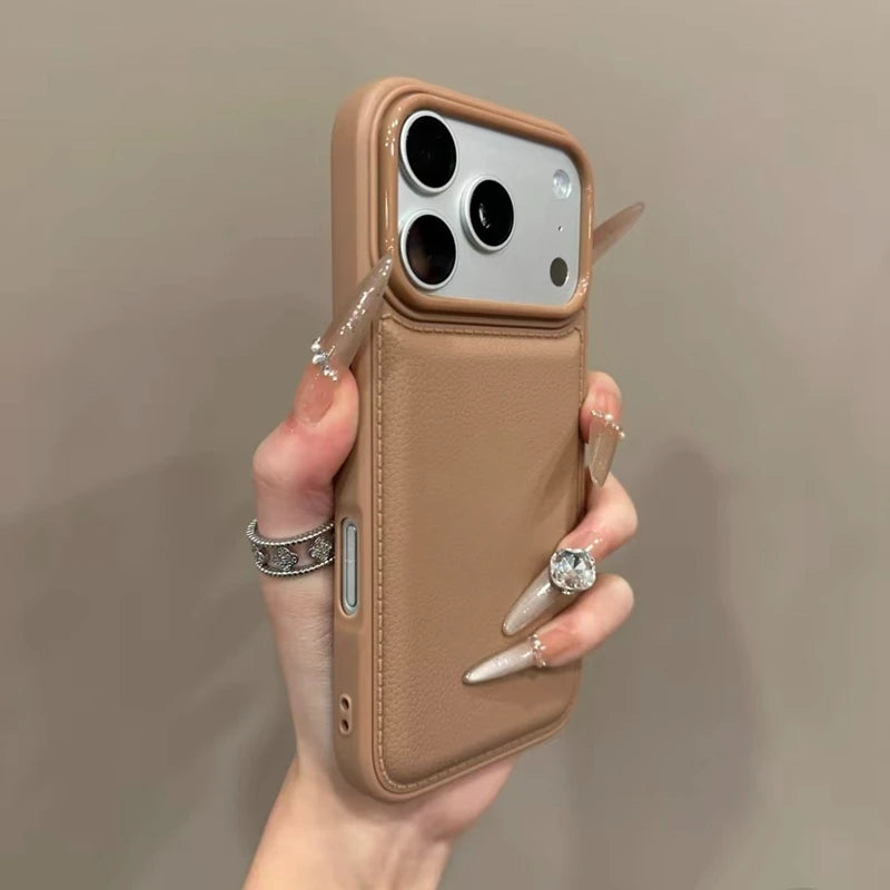 Luxury Drum Cortex Plain Phone Case For iPhone Shockproof Bumper Cases Cover