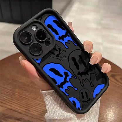 Soft Case For iPhone Blue And White With Black Case