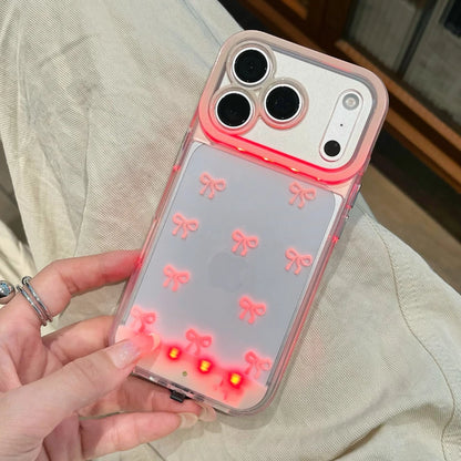 Change Color Luminous Call Light Up Flash Bowknot Phone Case For iPhone
