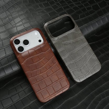 Premium Crocodile Leather Case For iPhone Back Cover