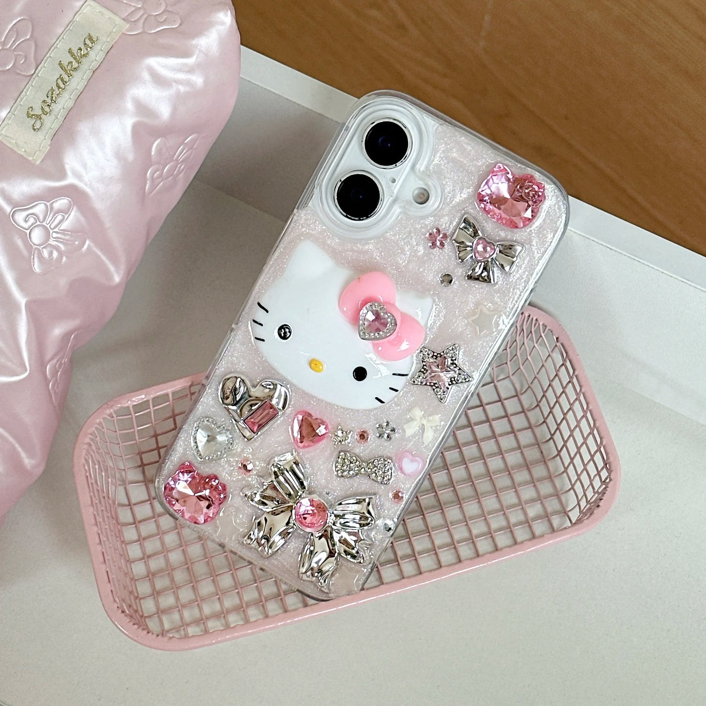 Hello Kittys Glitter Diamond Rhinestones Bow Cute Phone Case