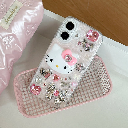 Hello Kittys Glitter Diamond Rhinestones Bow Cute Phone Case