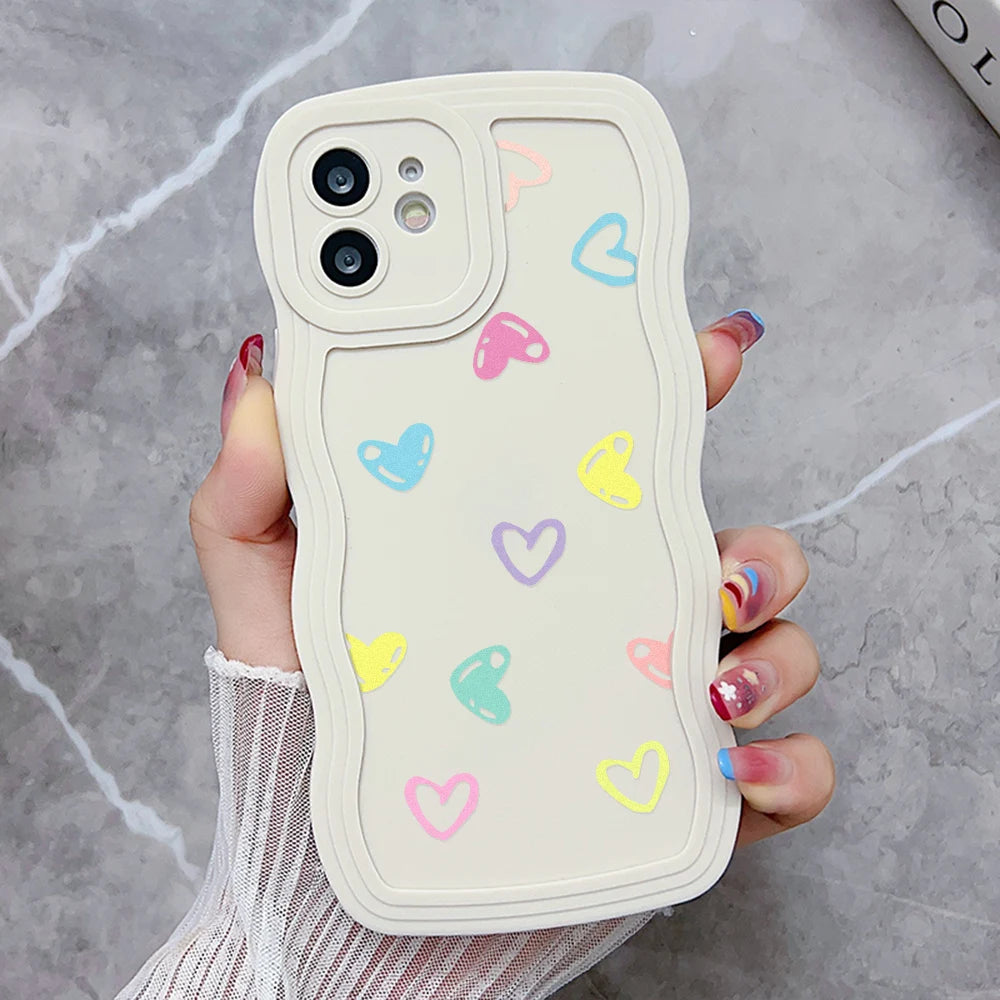 Love Heart Wave Phone Case For iPhone