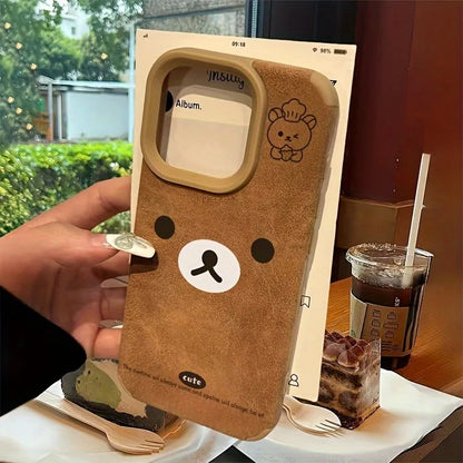 Bear Expression Faux Fur iPhone Case