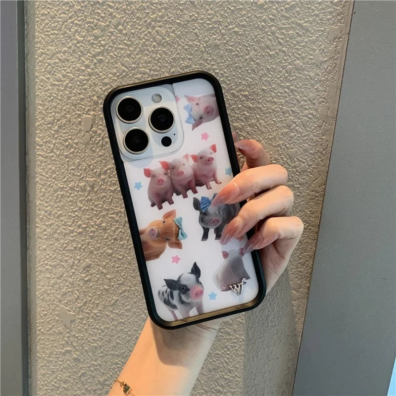 Wildflower Cartoon Cat Phone Case For iPhone