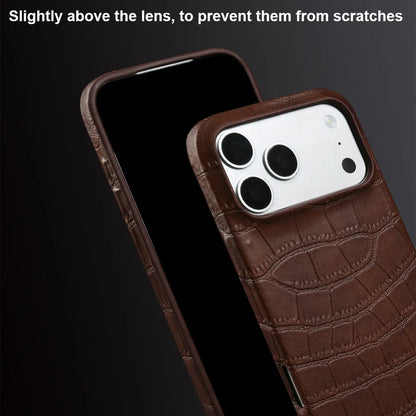 Premium Crocodile Leather Case For iPhone Back Cover