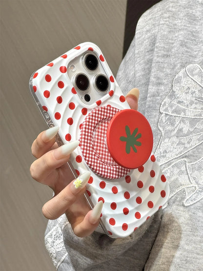 Cute Red Tomato Magnetic Holder Phone Case