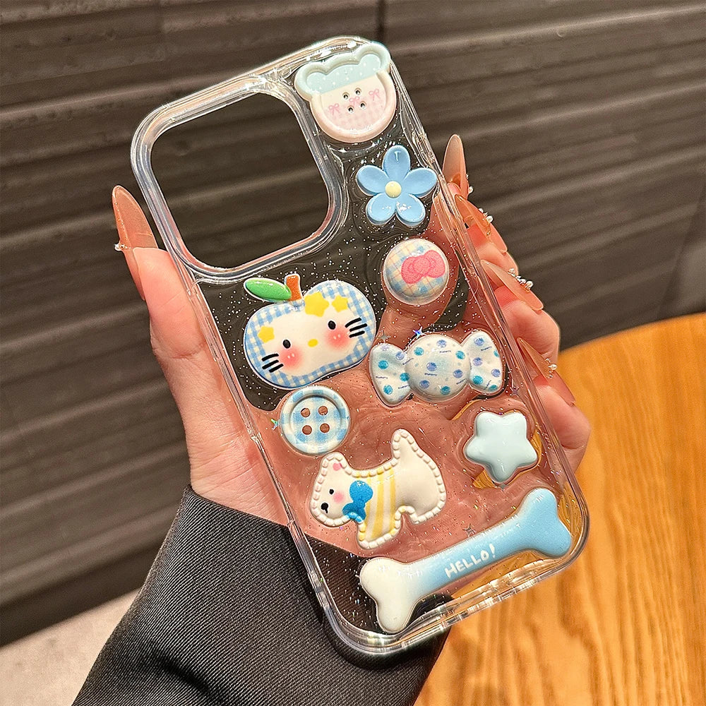 Pink Fish Glitter Transparent Phone Case