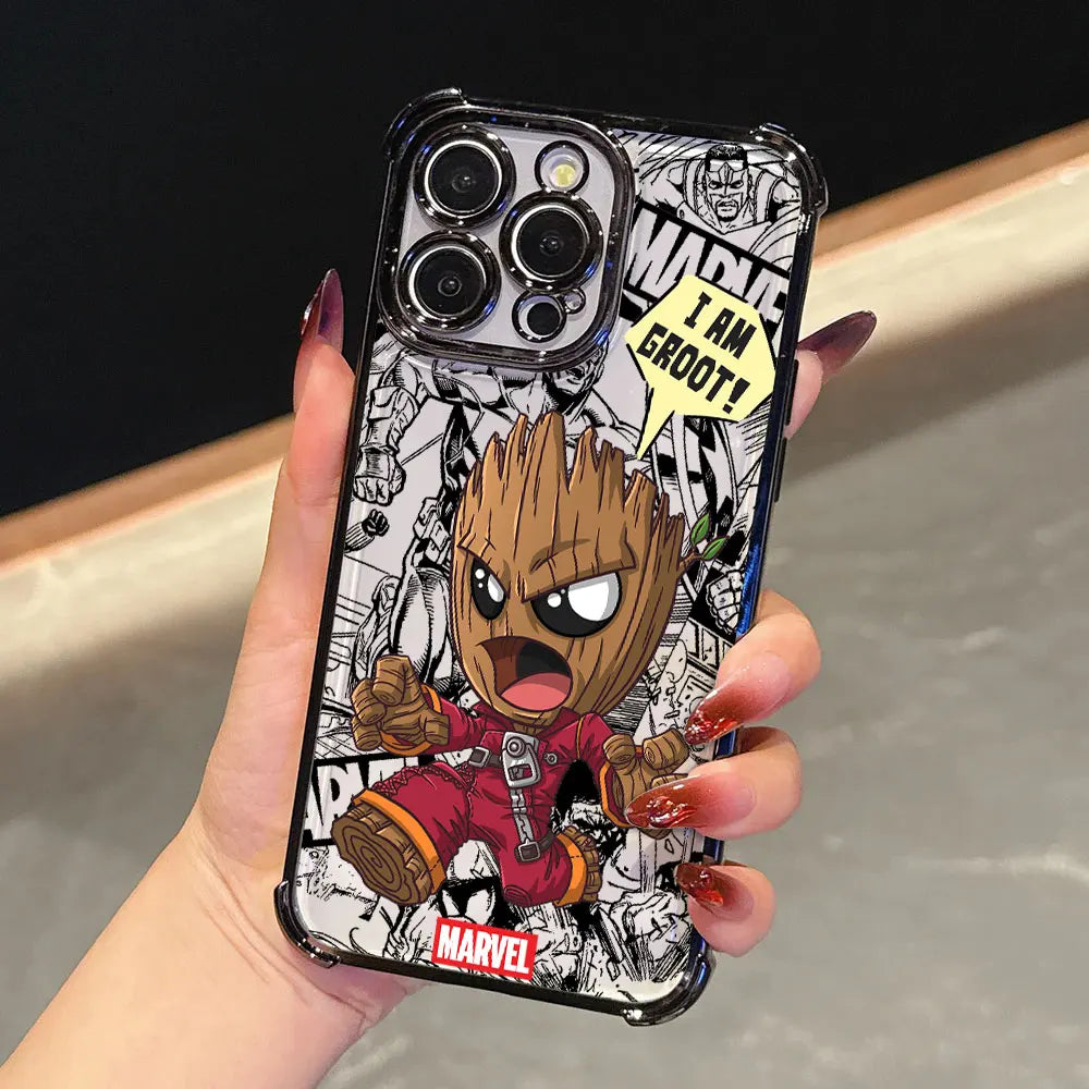 Marvel Groot Rocket Raccoon Cute Shockproof Case For iPhone