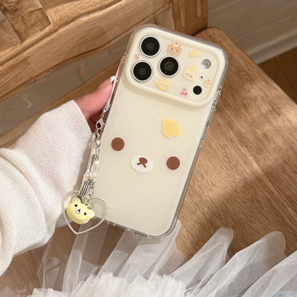 Cartoon Cute Rilakkuma White Brown Bear Suitable For iPhone