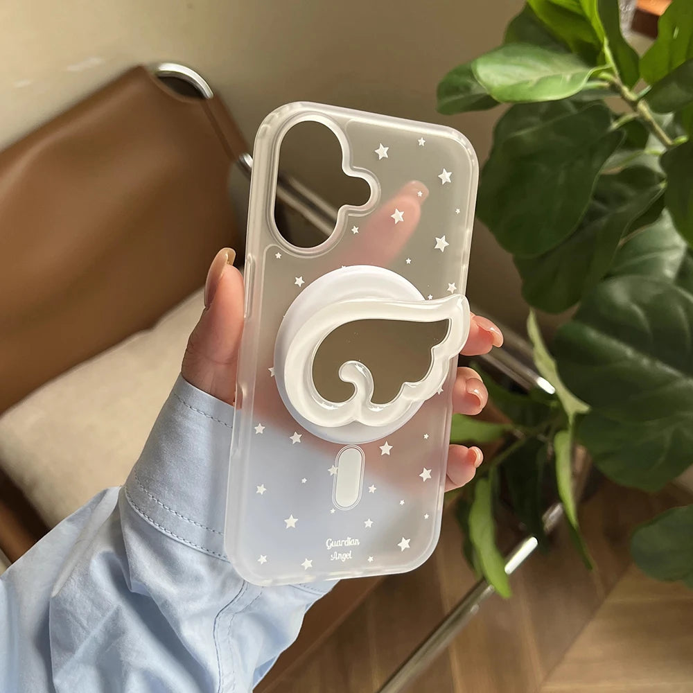 Cute Angel Wings Magnetic Stand Holder Tok Phone Case