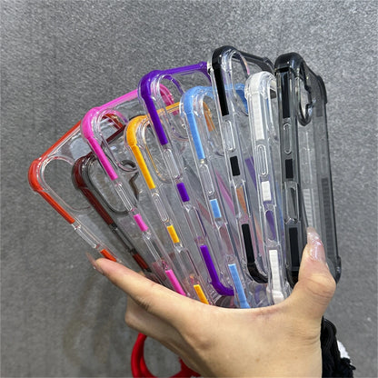 Hybrid Bumper Armor Transparent With Wrist Strap Case For iPhone Shockproof Air Bag Cover