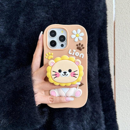 Cute Sunflower Lion Soft Silicone Phone Case