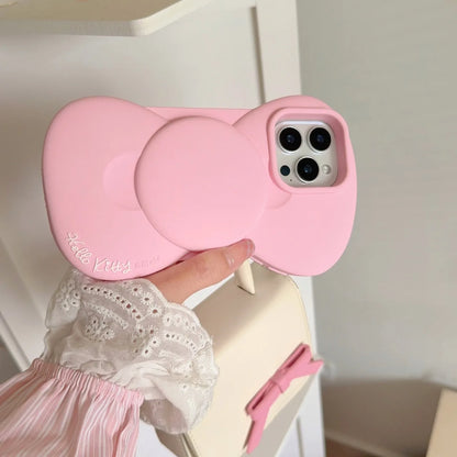 Pink Cute Bow Silicone Phone Case Fashion Creative For  iPhone