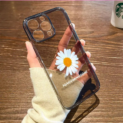 Little Daisy Flower Phone Case For iPhone Shockproof Transparent Cover