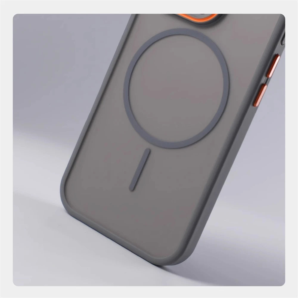 Luxury Matte Translucent MagSafe iPhone Case – Magnetic Shockproof Cover