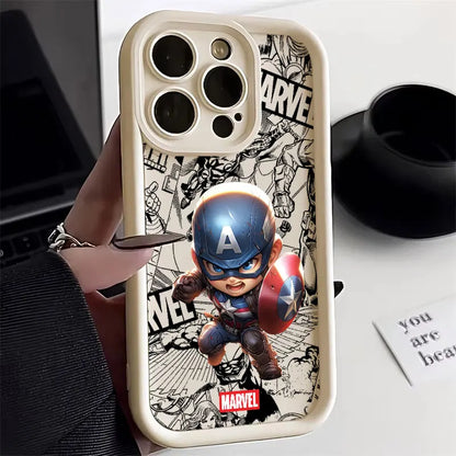 Cute Marvel Ironman Spiderman Silicon Case For Apple iPhone