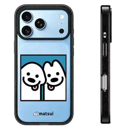 Cartoon Sailboat Companion Dog Impact Black Border Magnetic Phone Case Cover For iPhone