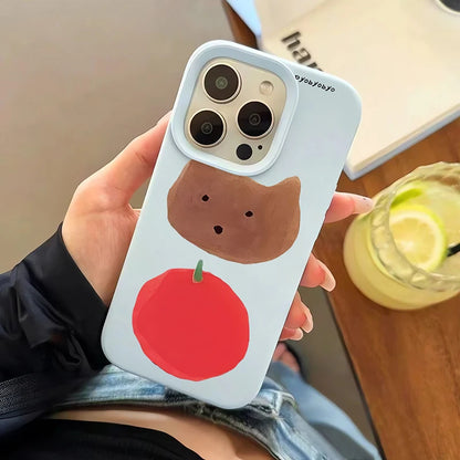 Cartoon Tomato Kitten Candy Color Compatible Phone Case