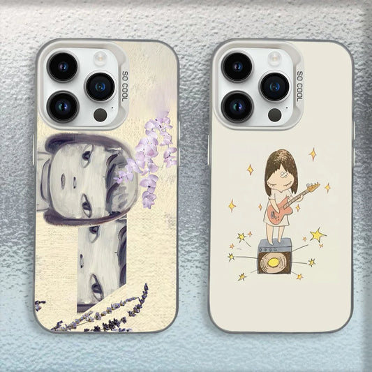 Cute Yoshitomo Nara Phone Case For iPhone – Matte Shockproof Cover