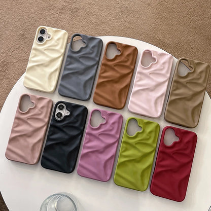 Matte Candy Color Folding Wrinkled Texture Phone Case