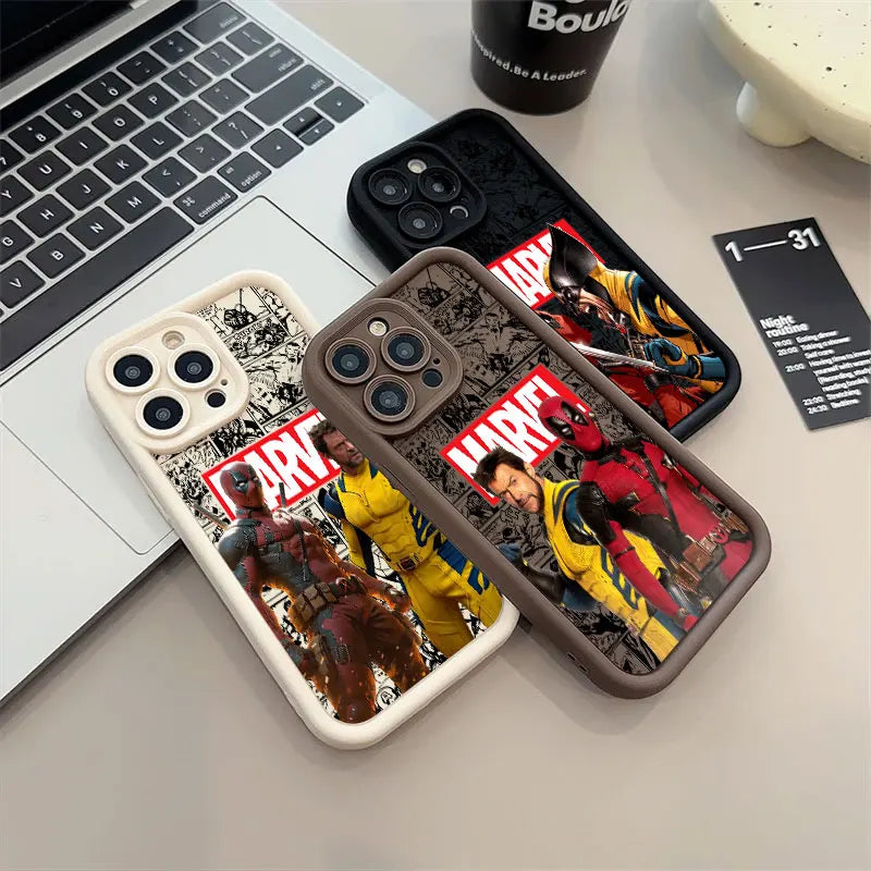 Marvel Deadpool Wolverine Silicone Case For Apple iPhone