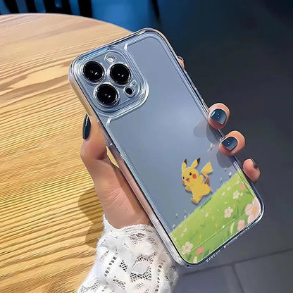 Kawaii Happy Pokemon Pikachu Phone Case For iPhone Transparent Cover