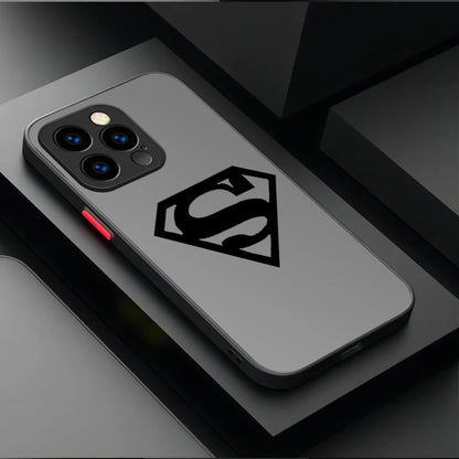 Marvel Cool Batman Spider Man Logo Matte Case For iPhone