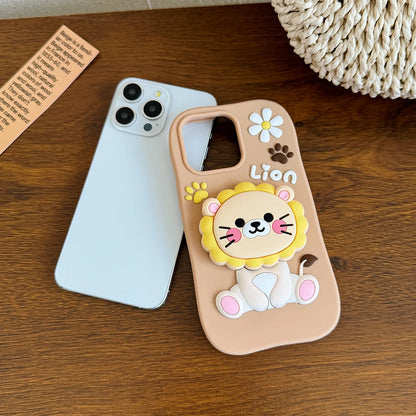 Cute Sunflower Lion Soft Silicone Phone Case