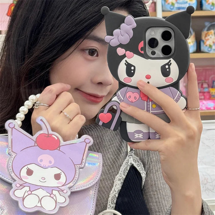 Handbag Kuromi For iPhone Silicone Soft Cover Case