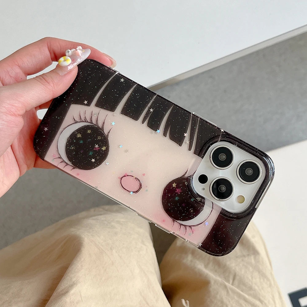 Cartoon Anime Shinning Eyes Cute Phone Case For iPhone