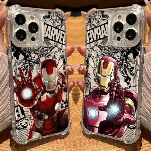 Marvel Hero Iron Man Clear Case For iPhone Shockproof Phone Cover