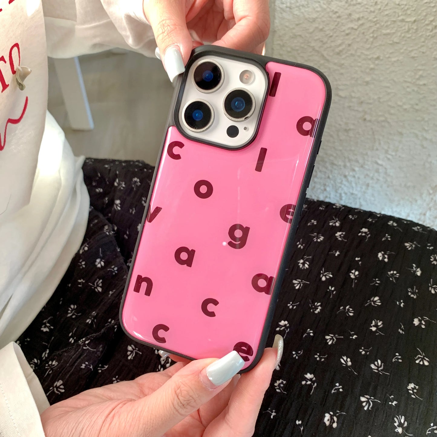 Pure Color Simplicity English Letters Shockproof Phone Case