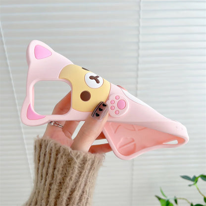 Cute Cartoon 3D Rilakkuma Phone Case For iPhone Key Chain Pendant Cover