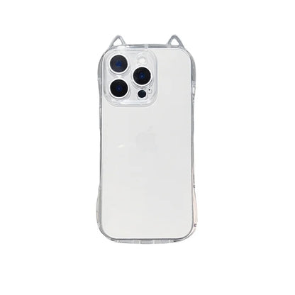 Cute Cat Ears Transparent Phone Case For iPhone Soft Clear Back Cover Shell