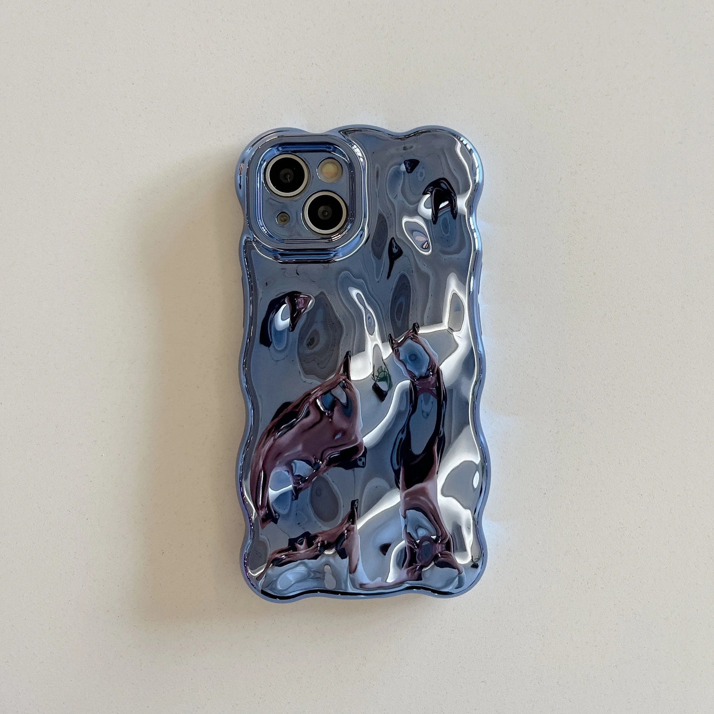 Stylish Solid Color Wave Bubble Phone Case For iPhone