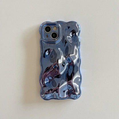 Stylish Solid Color Wave Bubble Phone Case For iPhone