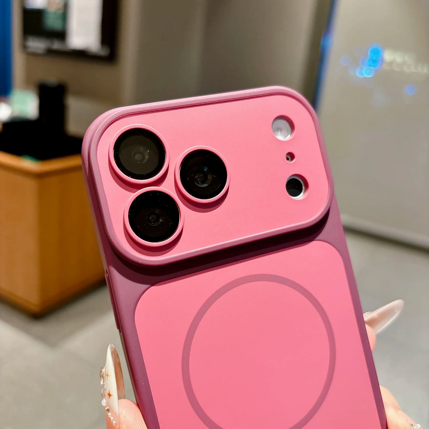 Shockproof Frosted Contrast Color Magnetic Case For iPhone