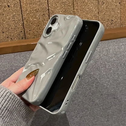 Simple Fashion Glossy Grey 3D Folds Texture Phone Case