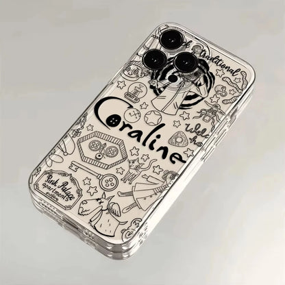Coraline Soft Clear Phone Case For iPhone