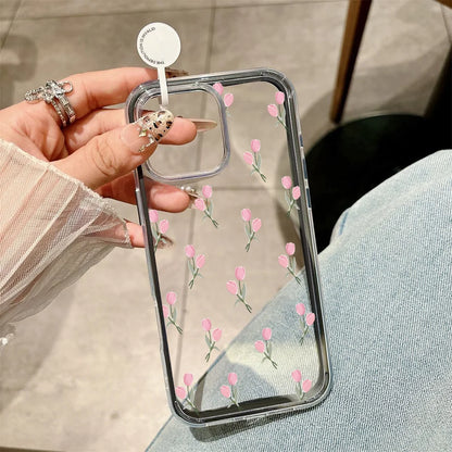 Transparent Flower Phone Case For iPhone
